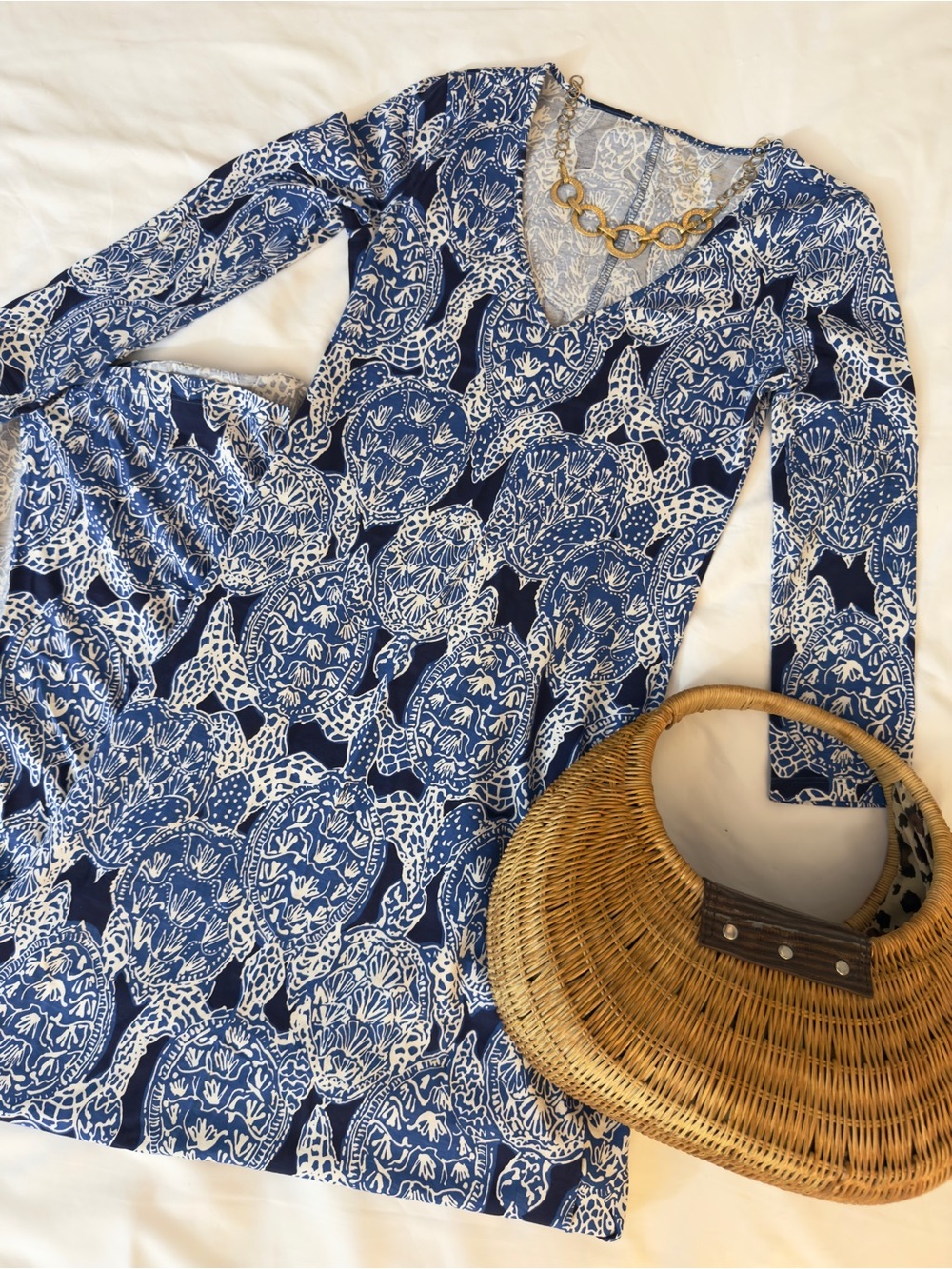 Lilly Pulitzer Anissa Maxi Dress in “Snap to It” Blue Turtle Print | Size XXS